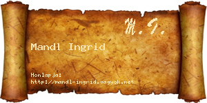 Mandl Ingrid névjegykártya